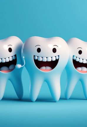 happy-smiling-teeth-cartoon-style-blue-background-concept-dental-health-generative-ai